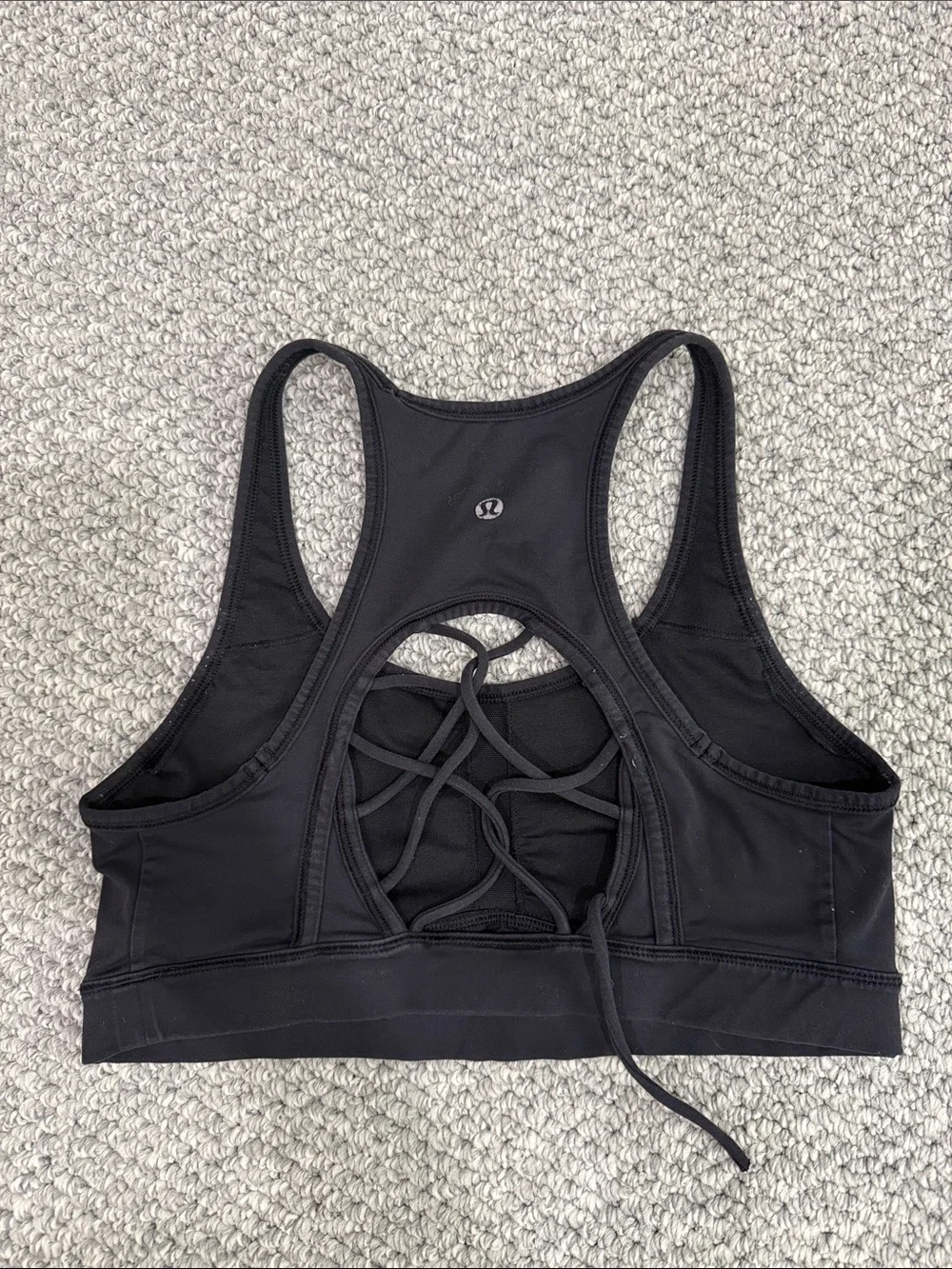 lululemon athletica Black Racerback Sports Bra with Cutout Back